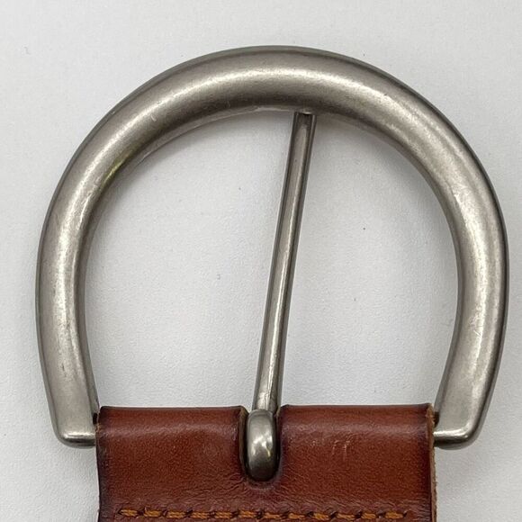 FOSSIL Belt Men’s Large Brown Genuine Leather Braided Waistband Made in China - Picture 10 of 15